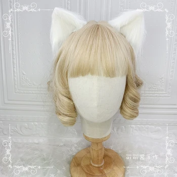 Ročno narejen živali uho mačje uho ostra pribor za lase ročno izdelane simulacije JK uho mati lolita mačje uho par posnetek headdress