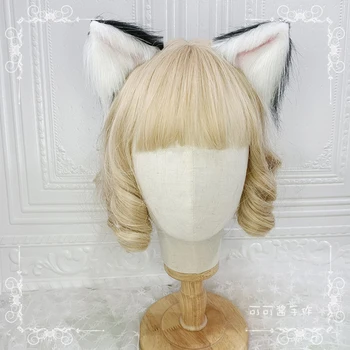 Ročno narejen živali uho mačje uho ostra pribor za lase ročno izdelane simulacije JK uho mati lolita mačje uho par posnetek headdress