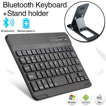 Tipkovnico Brezžično Bluetooth Tipkovnico za Ipad Telefon Tablični Mini Brezžična Baterije Tipkovnice + (Tablet PC/Mobilni Telefon) Nosilec 44616