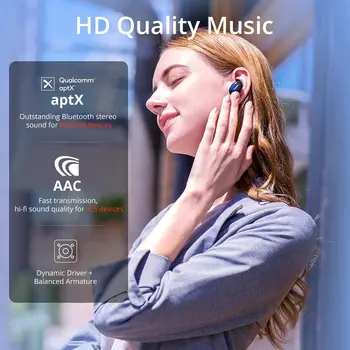 1MORE EHD9001TA Aktivni šumov Hibridni TWS Gaming Slušalke Bluetooth 5.0 Slušalke aptX / AAC Hi-fi Brezžično Polnjenje