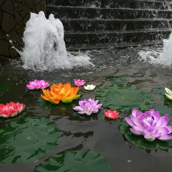 3 Kos Plavajoče Lotus Mešane Barve Umetno Cvet Veren Water Lily Mikro Krajine za Poroke, Ribnik, Vrt Ponaredek Rastline Dekor 44709
