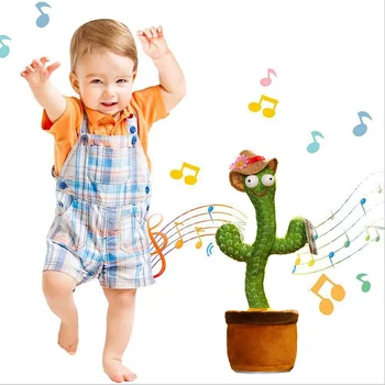 Ples Kaktus Plišastih Igrač Petje 120 angleški Pesmi Elektronski Shake Mehki Pliš Lutka Kaktus Igrače za Otroke, Zgodnje Izobraževanje Igrača