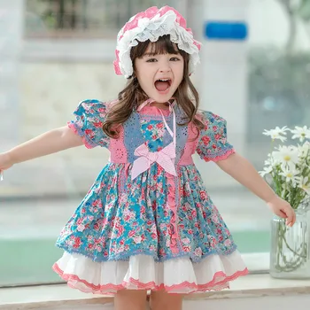 Vrt princesa obleko bombaž dekle obleko Lolita style spomladi in jeseni, dolg rokav obleka. No klobuk