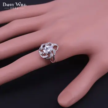 Neverjetno darilo za ženske uhane, ogrlico, prstan iz srebrne barve kostum nakit bela kubičnih cirkon hruška nakit set 45431