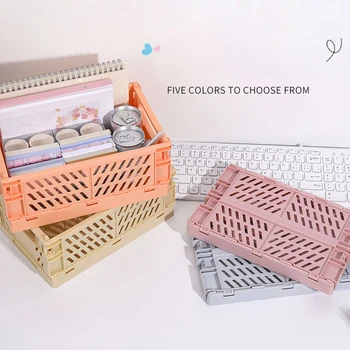 5 Color Mini Zložljiva Škatla Za Shranjevanje Študent Namizje Organiziranje Posodo Košarico Priročnik Trak Tiskovine Plastičnih Shranjevanje Primera