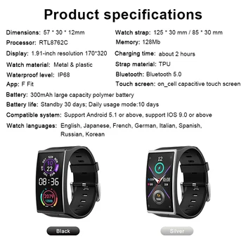 TICWRIS GTX Moški je Pametno Gledati 1.9 Palčni 300mAh bluetooth 5.0 Smart Moški Gledajo ročno uro Srčni utrip Spanja Monitor za iOS Android