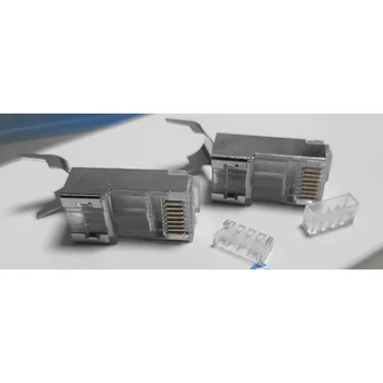 10Pcs/veliko Cat7 RJ45 Priključek Cat7 8P8C FTP Modularni Kabel Ethernet Glavo Plug za Omrežja RJ 45 Crimper Priključek