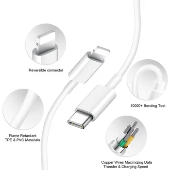 20PCS 18W PD Hitro Polnjenje USB Tip C Kabel usb Kabel, Polnilec za iPhone 12 Max Pro mini 11 Xs Xr X 6 7 8 plus Polnjenje Žice USB C