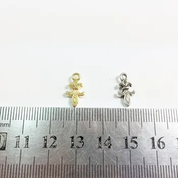 Eruifa 20pcs 11*8 mm Mini Cvet Cinkove zlitine Ženske čare Wholesales ogrlico,zapestnico, uhane nakit DIY ročno 2 barvi
