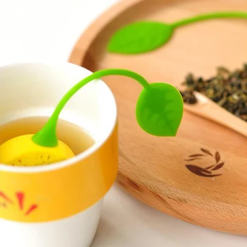 Vroče Prodaje cedilo Čaj Limona Oblikovane Silikonske Perforirano Čaj Filter cedilo Infuser Oranžna Zelena 46155