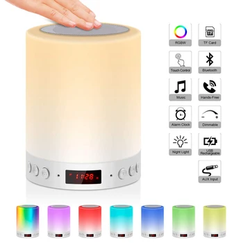 Barvita, Bluetooth, LED Luči, Pat Svetlobe Kartico Ura Bluetooth Zvočnik Postelji Budilka Avdio namizne Svetilke Prenosne Glasbe, Svetlobe