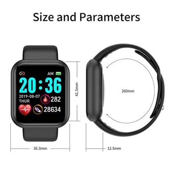 2021 Y68 Pametno Gledati Moški Ženske Krvni Tlak Fitnes Tracker Zapestnica Pametna Ura D20 Nepremočljiva Šport Smartwatch Android, IOS 46739