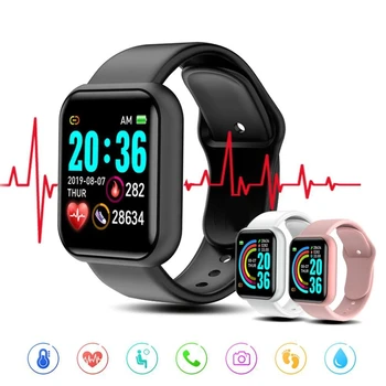 2021 Y68 Pametno Gledati Moški Ženske Krvni Tlak Fitnes Tracker Zapestnica Pametna Ura D20 Nepremočljiva Šport Smartwatch Android, IOS