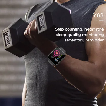 2021 Y68 Pametno Gledati Moški Ženske Krvni Tlak Fitnes Tracker Zapestnica Pametna Ura D20 Nepremočljiva Šport Smartwatch Android, IOS