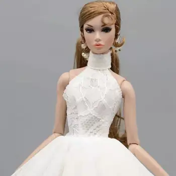 3pcs/veliko Visoko Vratu Čipke Doll Obleke za Barbie Obleke Princess Party Obleke Balet Ples Obleko 1/6 BJD Lutke Igrače Oprema