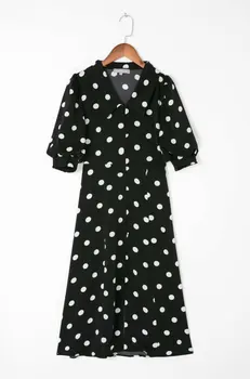 Cvjetnim Tiskanja Poletje Obleko Večer Dolgo Vintage Obleke Oversize Kratek Rokav Plaži Black Ženske Obleke Haljo Vestido