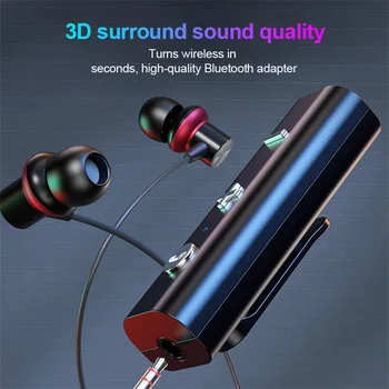 Najnovejši Bluetooth 5.0 Slušalke Sprejemnik 3.5 mm Jack 3D Surround Brezžična tehnologija Bluetooth Aux Audio Adapter za Slušalke Glasbe Oddajnik 4773