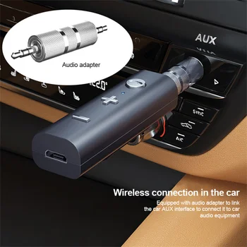 Najnovejši Bluetooth 5.0 Slušalke Sprejemnik 3.5 mm Jack 3D Surround Brezžična tehnologija Bluetooth Aux Audio Adapter za Slušalke Glasbe Oddajnik