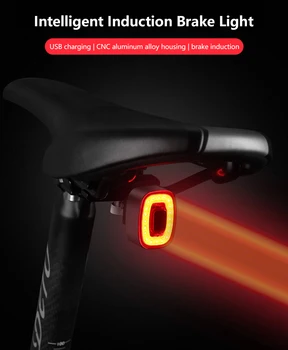 Izposoja Svetlobe Izposoja Smart Rep Luči Kolo Inteligentni Senzor Zavorne Luči USB Polnjenje Luči Nepremočljiva Varnost Opozorilo