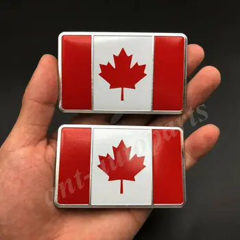 2x Kovinski Kanada Kanadsko Zastavo Avto Emblem Značko Motocikel Nalepke Nalepke Oklep