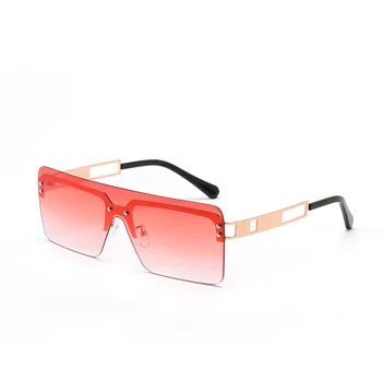 Prevelik Rimless sončna Očala Moda za Ženske, Kovinski Gradient sončna Očala Luksuzni Lady Sunglass Očala UV400 Odtenki Gafas De Sol 48548
