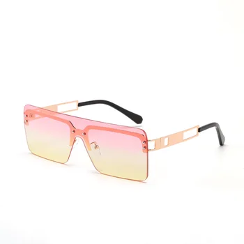 Prevelik Rimless sončna Očala Moda za Ženske, Kovinski Gradient sončna Očala Luksuzni Lady Sunglass Očala UV400 Odtenki Gafas De Sol