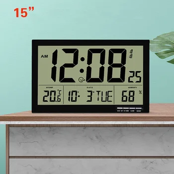 Velik Zaslon, Digitalna Stenska Ura Temperatura Vlažnost Prikaza Datuma Veliko Število Visi Ure Dnevno Sobo, Pisarno Doma Dekor