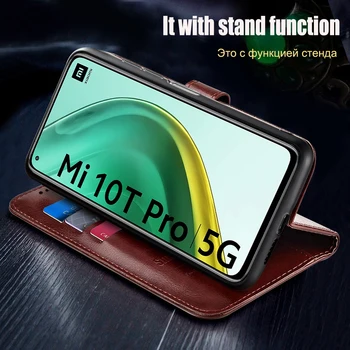 Magnetni primeru Za Xiaomi Mi 10T Pro 5G kritje Silikon TPU & Usnja flip case za Xiaomi Mi 10T Pro / 10T primeru imetnik kartice 4862