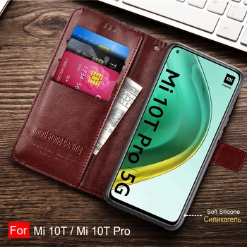 Magnetni primeru Za Xiaomi Mi 10T Pro 5G kritje Silikon TPU & Usnja flip case za Xiaomi Mi 10T Pro / 10T primeru imetnik kartice