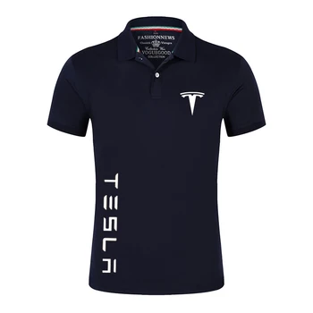 Poletje Tesla Car Logo Polo Majice Moške Kratek Rokav T Srajce Klasične Blagovne Znamke Tees Moški Bombaž Priložnostne Prilagodite Šport Ulične Vrh 49147