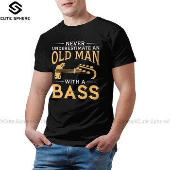 Bas Kitaro T Shirt Je starec Z Bas Kitaro T-Shirt Smešno Kratek Rokav Tee Majica Moški Grafični XXX Tshirt