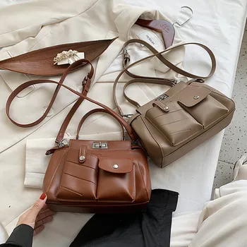 Ženske nove multi-pocket design torba osebnost preprosto razkošje kakovosti torbici priložnostne moda pet vrečko 4916