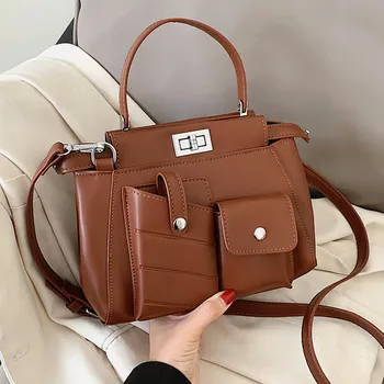 Ženske nove multi-pocket design torba osebnost preprosto razkošje kakovosti torbici priložnostne moda pet vrečko
