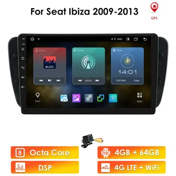 2din Android 10 Avtomobilski Stereo sistem Multimedijski Predvajalnik za Seat Ibiza 6j 2009 2010 2012 2013 Radio, WiFi, GPS Navigacija Bluetooth Auto RDS
