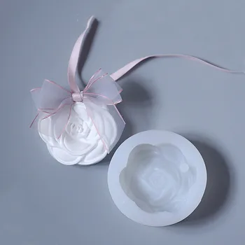 Camellia Rose Cvet Silikonsko Plesni Aromaterapija Sadra Epoksi Plesni Ročno izdelana Mila Sveča Avto Obesek Silikonsko Plesni DIY Materiala 49721