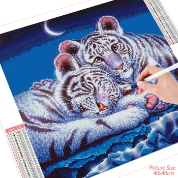 HUACAN 5D DIY Diamond Slikarstvo Tiger Živali Polni Sveder Kvadratnih Doma Dekoracijo Vezenje Sliko Handcraft Umetnosti Kompleti