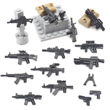 Vojaški Napad Taktike Pištolo puško AK 47 Orožja Serije Gradnik Moc WW2 Številke Oprema Model Otroka Božično Darilo Boy Toy