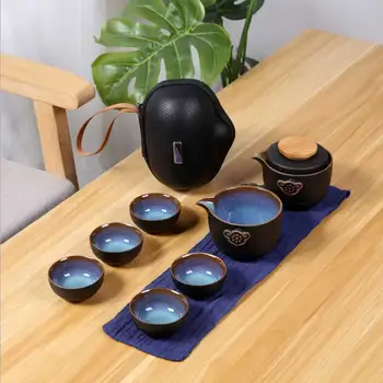 Visoko Kakovostni Kitajski Teaware Potovanje Kung Fu Teacup Keramični Prenosni Porcelana Čajnik Gaiwan Slovesnosti Mat Lepe Darilne Vrečke