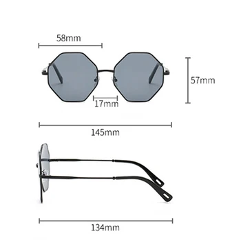 Edinstven Poligon Zlitine Okvir sončna Očala Za Ženske, Dekleta Kovinski Geometrijske Candy Barve Leče Dekoracijo sončna Očala UV400