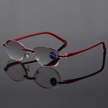 Elbru Anti Blue Ray Obravnavi Očala Lady Ženske Diamantno Rezanje Daljnovidnost Očala Očala +0 +1.0 +1.5 +2.0 +2.5 +3.0 +3.5 + 4.0