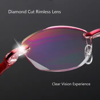 Elbru Anti Blue Ray Obravnavi Očala Lady Ženske Diamantno Rezanje Daljnovidnost Očala Očala +0 +1.0 +1.5 +2.0 +2.5 +3.0 +3.5 + 4.0