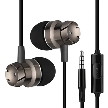 Stereo Bas Slušalke za V Uho 3,5 MM Žične Slušalke Kovinski HI-fi Slušalke Z MIKROFONOM Za Xiaomi Samsung Telefonov Huawei 5044