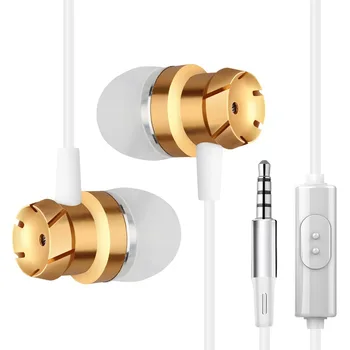 Stereo Bas Slušalke za V Uho 3,5 MM Žične Slušalke Kovinski HI-fi Slušalke Z MIKROFONOM Za Xiaomi Samsung Telefonov Huawei