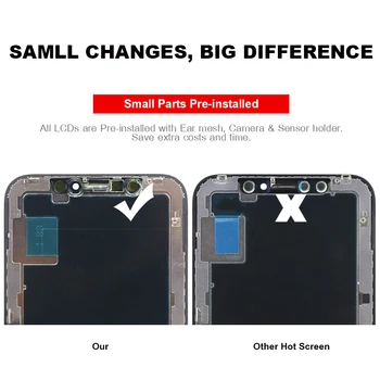 5PCS TFT Za iphone X XR XS XsMax LCD Za NE Dead Pixel s 3D Zaslonom na Dotik Skupščine Zamenjava z Senor Obroč Za iPhone X