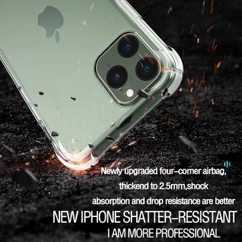 Debele Shockproof Silikonski Primeru Telefon Za iPhone 12 11 Pro Xs Max objektiv Varstvo Primeru na iPhone X Xr 6s 7 8 Plus primeru Hrbtni Pokrovček