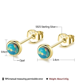 925 sterling srebrni nakit lepe Opal Uhani ženska Modra Opal ljubek mali Uhani boginja darilo 51
