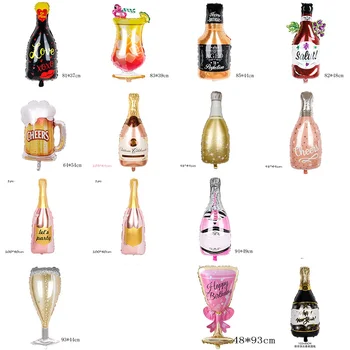 1pc Velikosti Šampanjec, Vino, Pivo Steklenica iz Aluminija Folija Balone Helija, Poroka, Rojstni Dom dobave Kroglice Globos