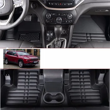 Trajno styling pribor usnje avto predpražnike za jeep cherokee KL 2016 2017 2018 2019 2020 nalepka