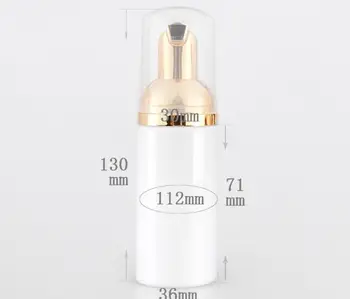 10pcs/veliko Praznih 30 ml/60ml kozmetični facial Cleanser pranje krema Plastične bele hišne tekoče milo Pene steklenico z zlatim foamer črpalka 52187