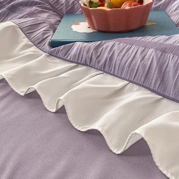 3/4pcs sladko korejskem slogu posteljnino posteljnina nabor Ruffles posteljnina za dom postelja kritje postelj nastavite lepe rjuhe Bedspread vzglavnik